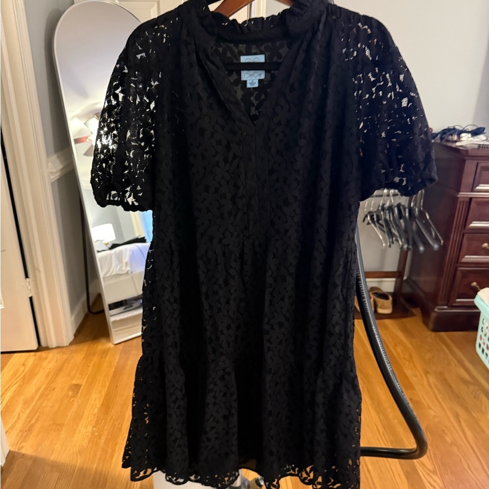 CeCe Shimmering Black Dress